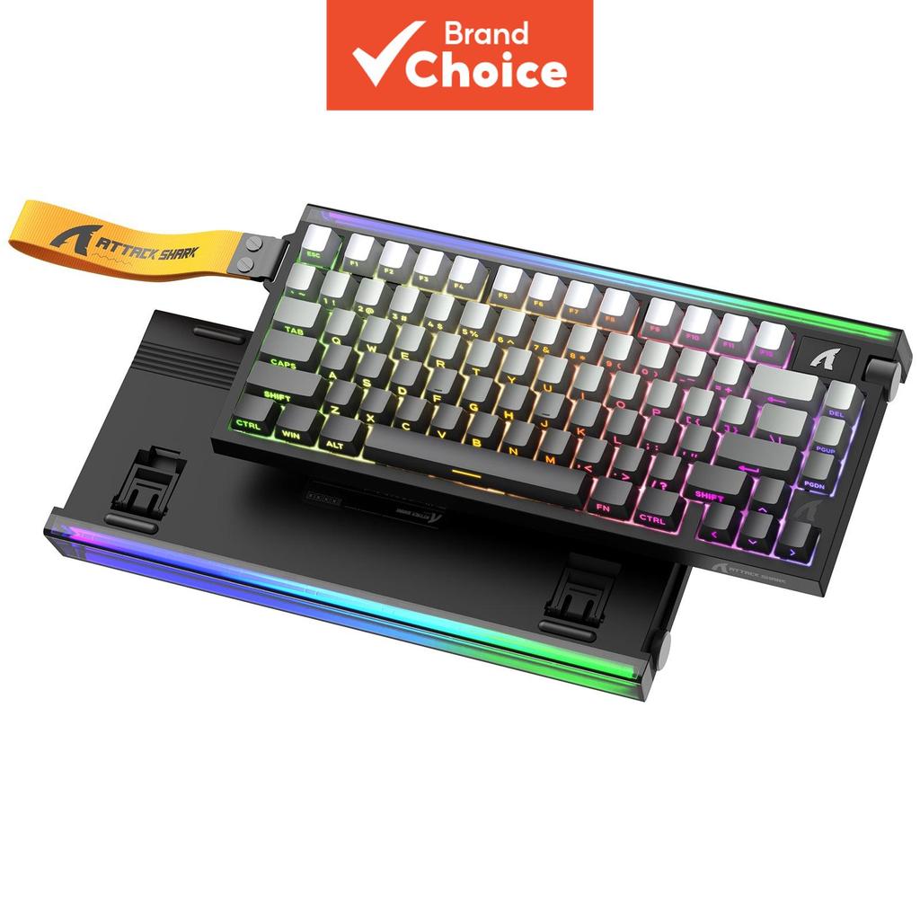 Teclado de Interruptor Magnético de Destaque ATTACK SHARK R85HE, 8K Hz, 0,005 mm de Tempo de Resposta, RGB Neon,
