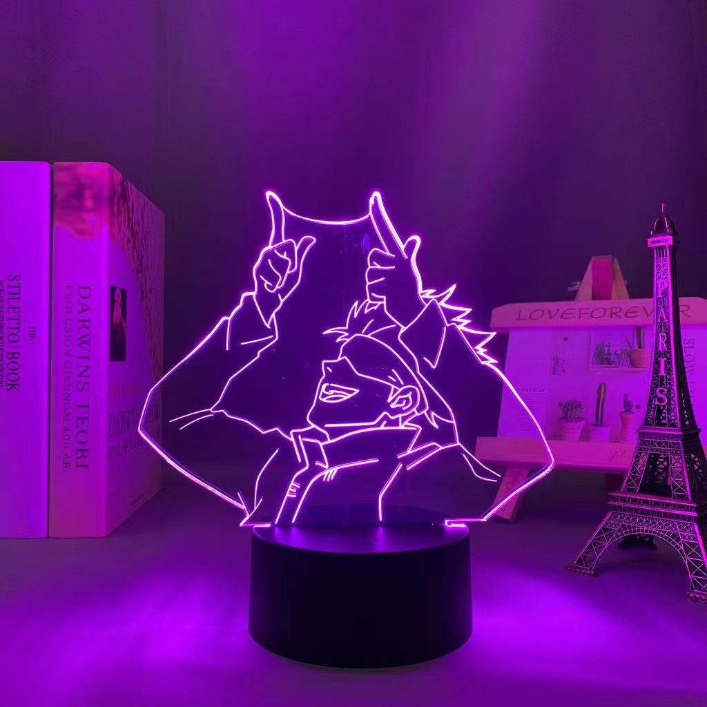 Q Versão Jujutsu Kaisen Gojo Satoru Led Luz Noturna Colorida RGB 3d Lâmpada Colecionável Decoração De Quarto Infantil