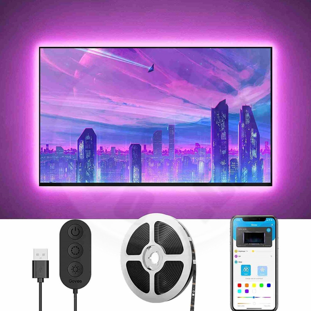 Retroiluminação LED RGB inteligente Govee p/TVs 46 a 60 pol