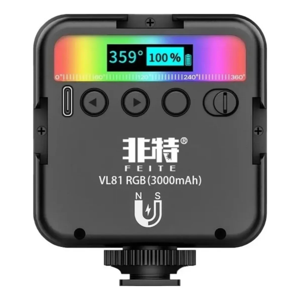 Luz Led Mini Rgb 3000mah Usb-c Vl81preto Rgb Não Aplica