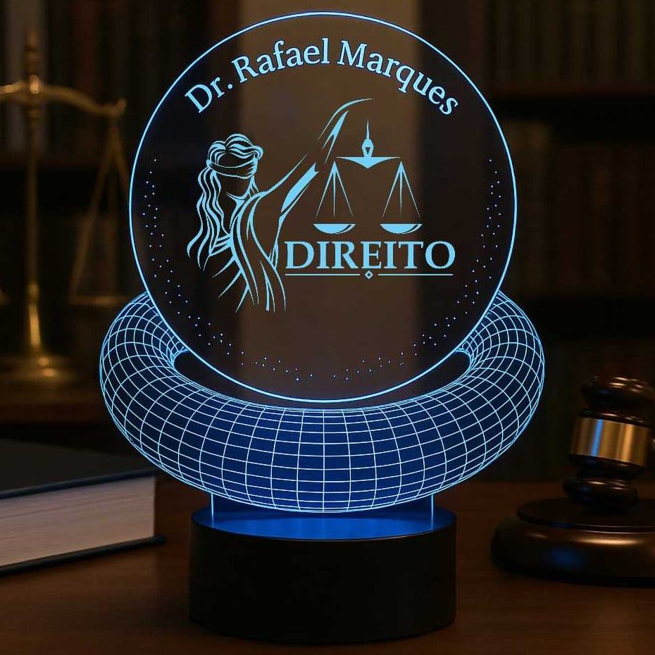 Luminária LED 7 cores RGB Advogado - Personalizado, Decoração Escritório, Direito, Acrílico, Lei | Shopee Brasil