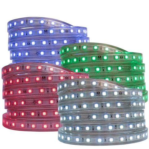 Fita LED SMD G-light 5050 RGB 5m 220V / 127V 60 LEDs/m IP66 com Controle Remoto