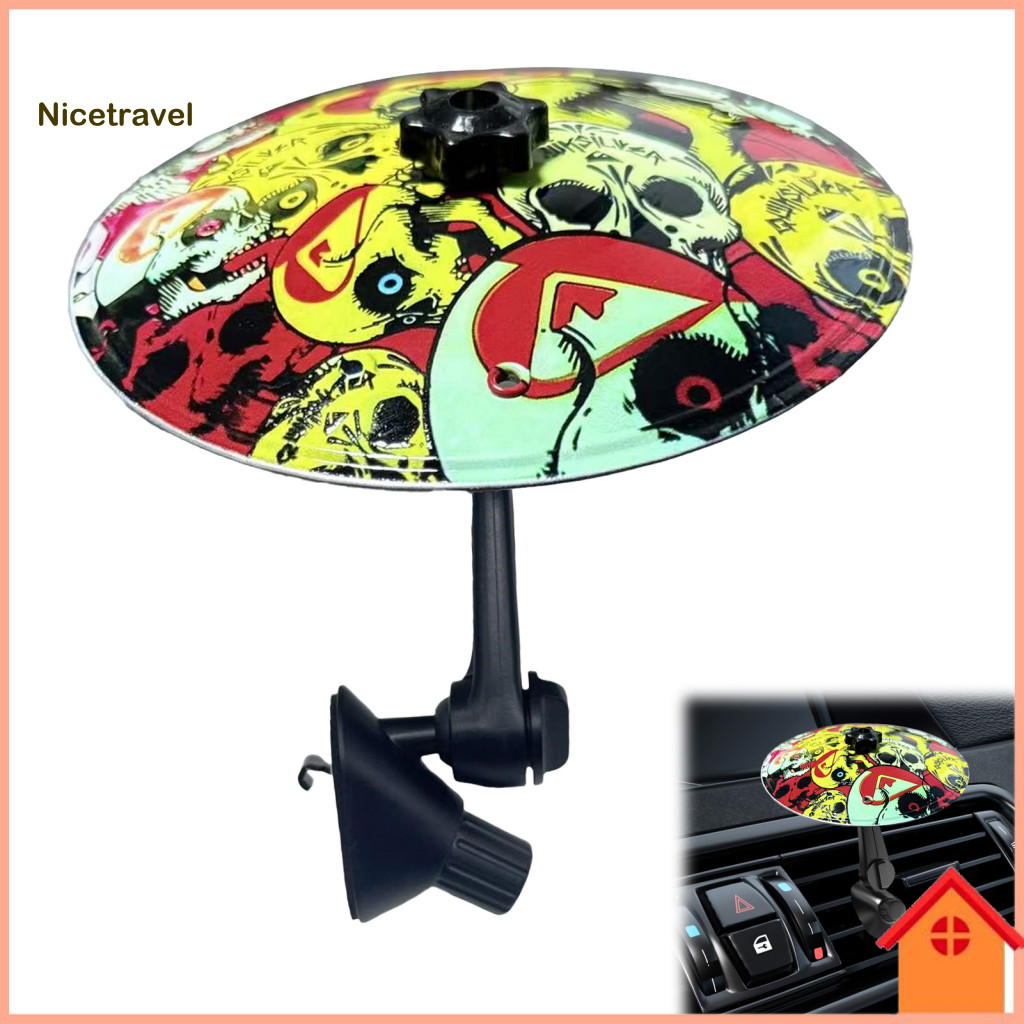 Car Cymbal with Drumsticks Air Vent Mount 1 or 2 Pcs Mini Decoration – Musical Instrument Dashboard Ornament for Music