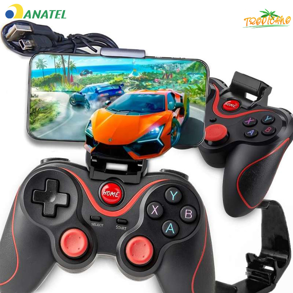 Joystick Sem Fio Bluetooth Universal Com Suporte Para Smartphone E Tablet Android Ipad Cabo USB