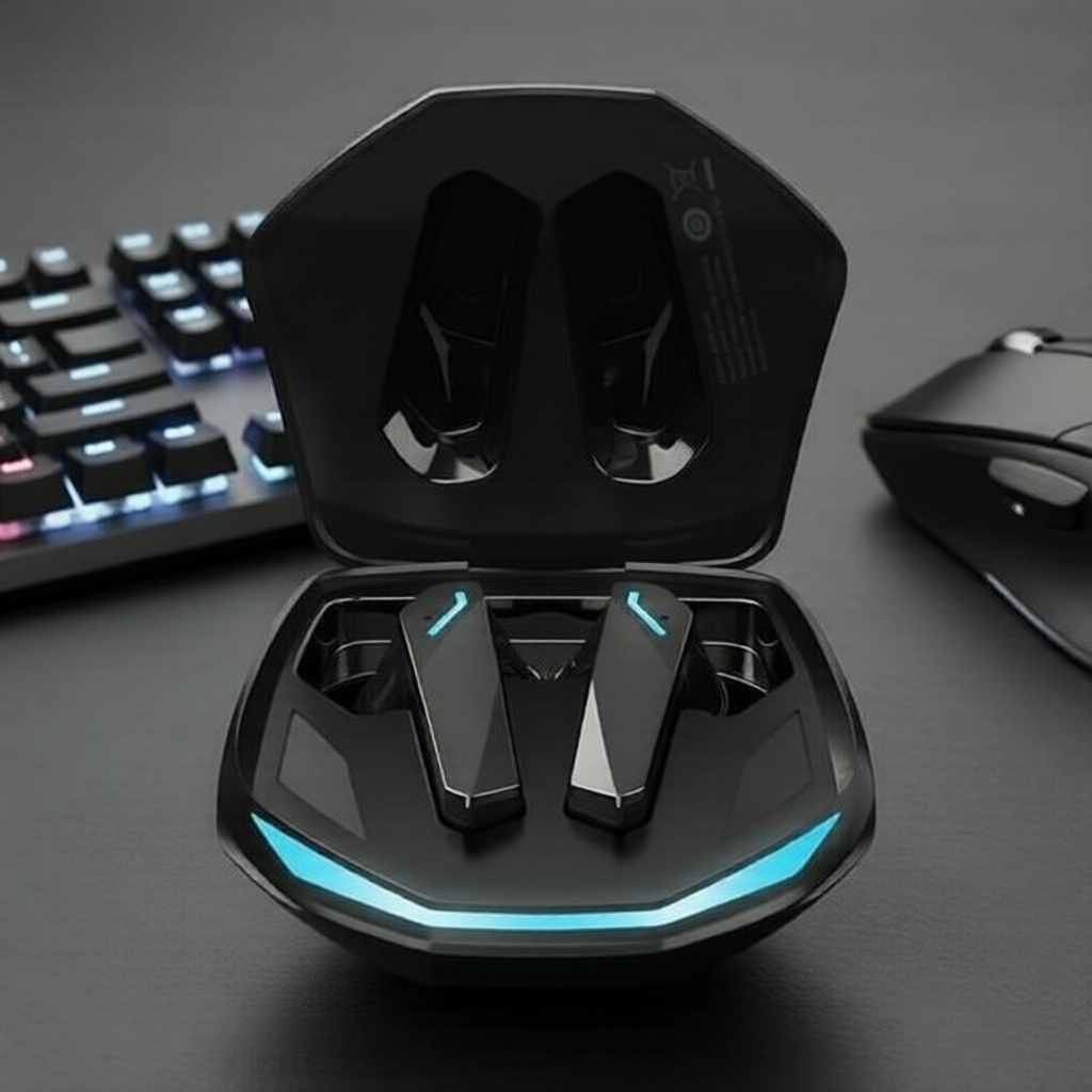 Fones de Ouvido Lenovo GM2 Pro TWS Gaming com Luz LED, Som HiFi, À Prova D’Água e Cancelamento de Ruído para Smartphones