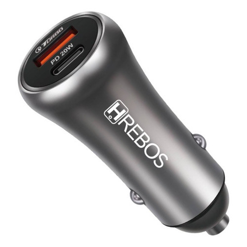 Carregador Veicular Turbo 20W Dual USB PD Sem Cabo Hrebos HS 395