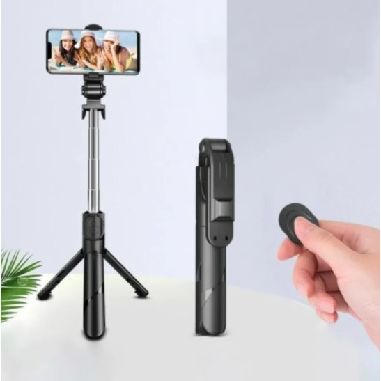 Tripé Pau De Selfie Extensível 2 Em 1 Monopod Suporte Celular Bluetooth Rosa