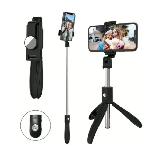 Bastão Pau De Selfie 2 em 1 Bluetooth Tripé com Controle para ios e android