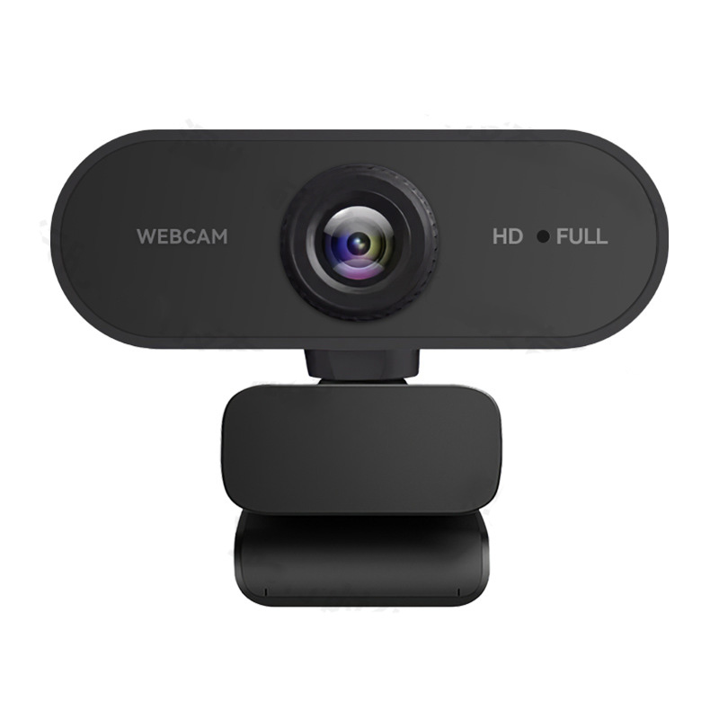 Webcam De Rede Preta Câmera USB Full HD 1080p Com 360 ° Microfone Giratório Para Laptop