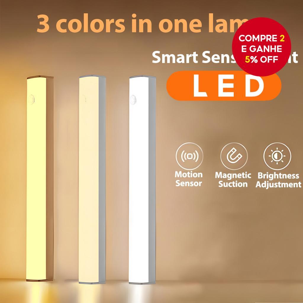 Luz LED Recarregável USB Noturna Sensor De Movimento Brilho Sem Fio Inteligente Iluminação Ajustável