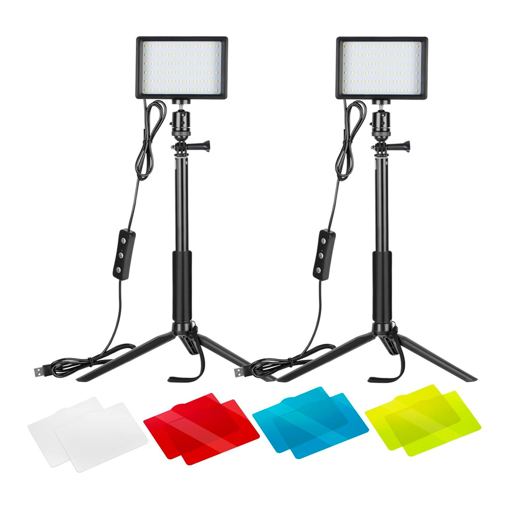 Kit Duplo Luz de Vídeo Foto Neewer Usb Led 5600K Preto