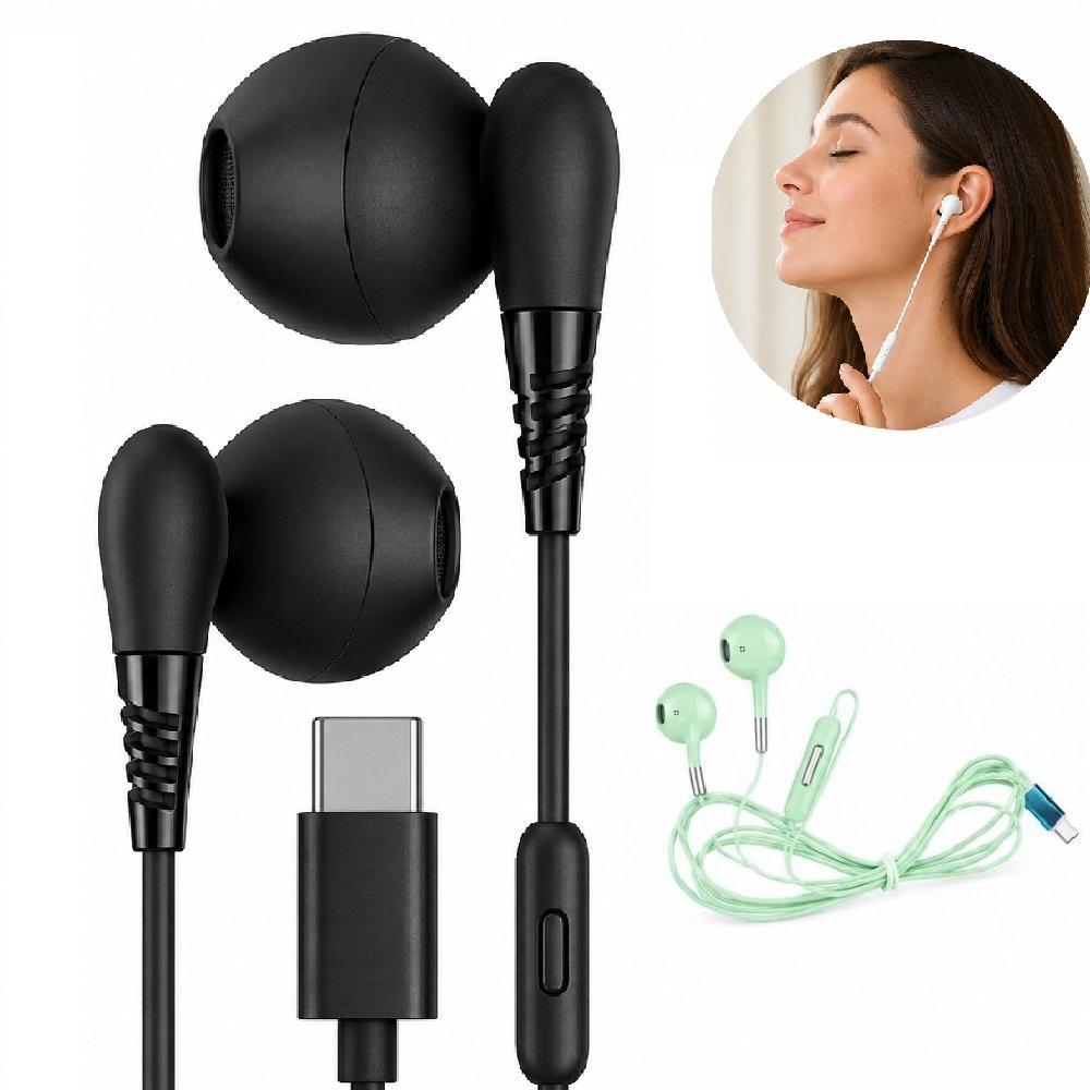 FONE OUVIDO USB-C TIPO C COM MICROFONE INTEGRADO ELIMINADOR RUIDO SUPER BASS ESTEREO INTRA AURICULAR UNIVERSAL MULTIUSO