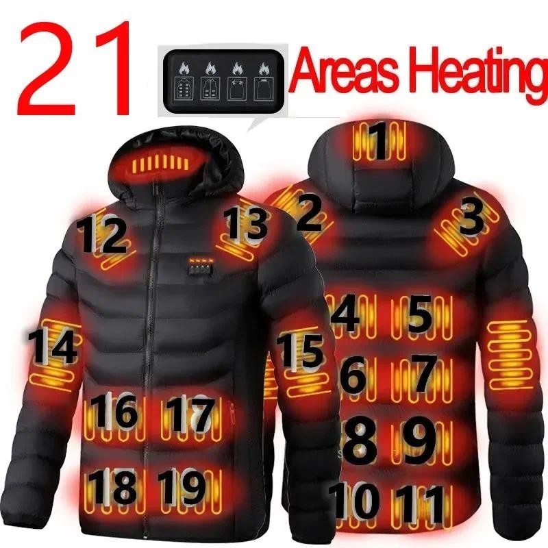 21 Areas Heated Jacket Women's Warm Vest USB Men's Heating Jacket Heated Vests Coat Hunting Hiking Camping Autumn Winter