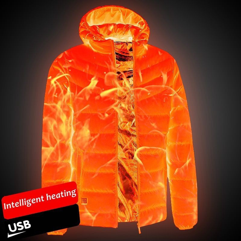 Casaco De Inverno Masculino Para Aquecimento USB Com Capuz Quente/Febre 2 Lugares De Algodão