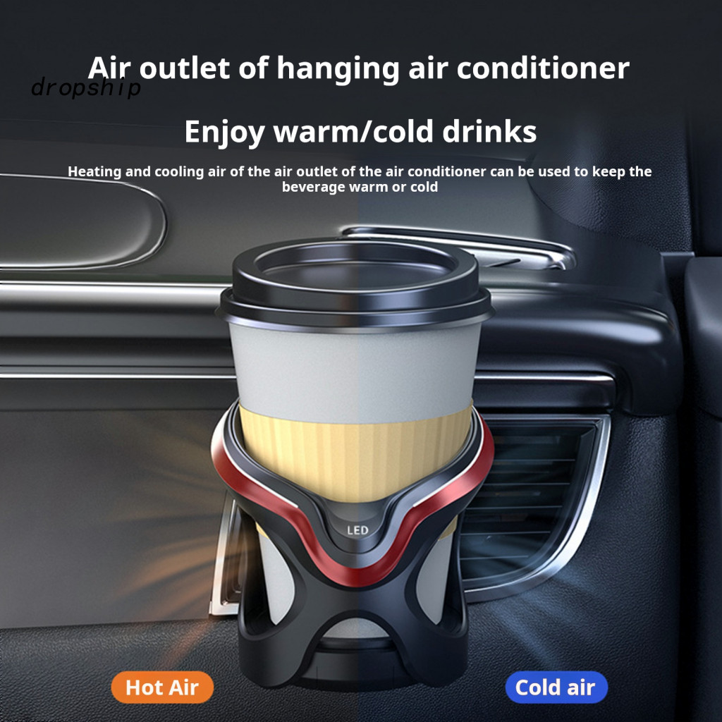 Adjustable Car Cup Holder Automotive Universal with Led Light Anti-shake Easy Install Air Vent Bottle for Cars – Stabl