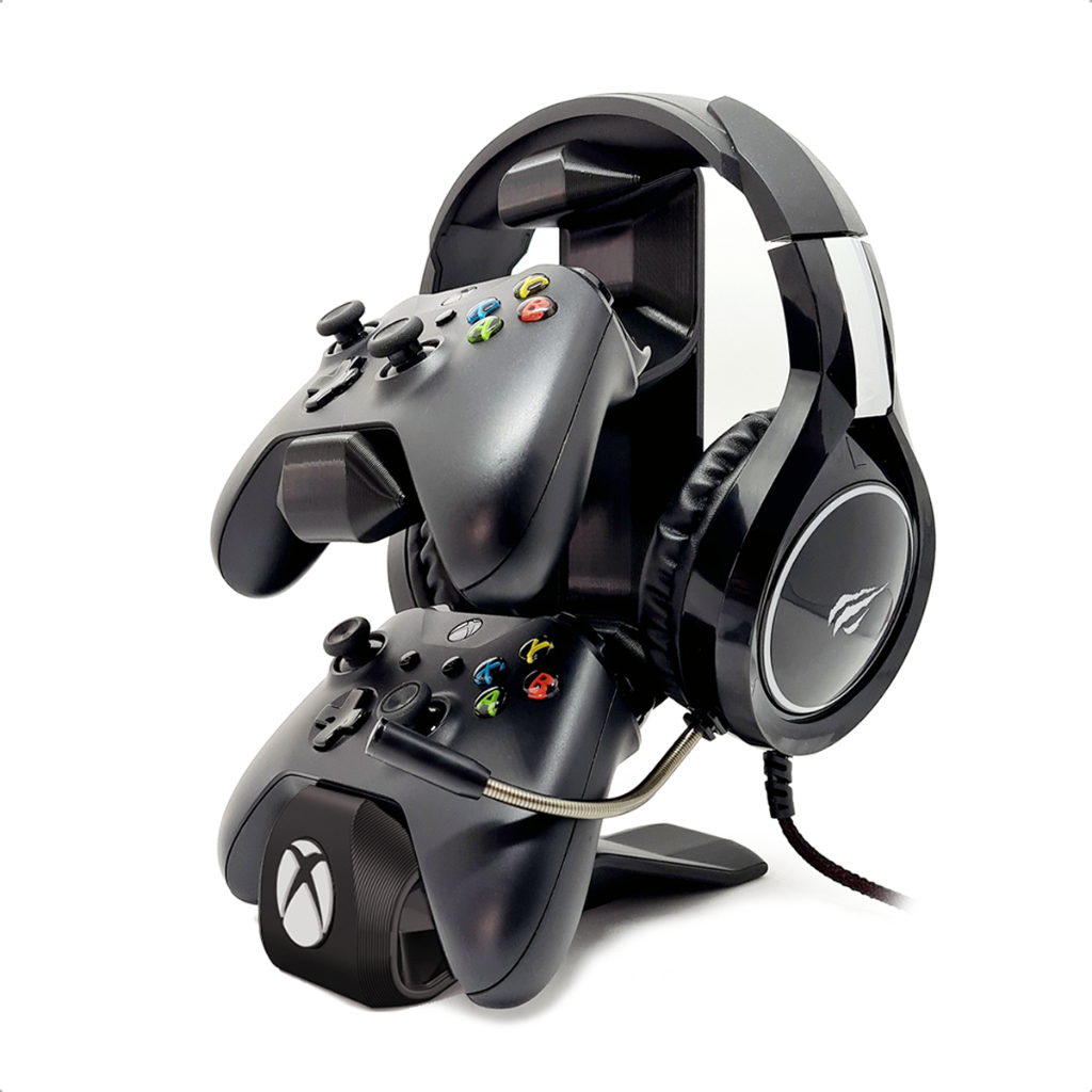Suporte para 2 Controles Xbox One S X Series Fone Ouvido Headphone Headset Gamer Logo