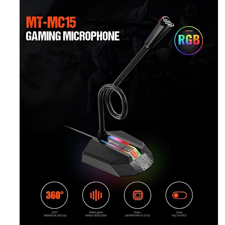 Microfone RGB para jogos de conferência