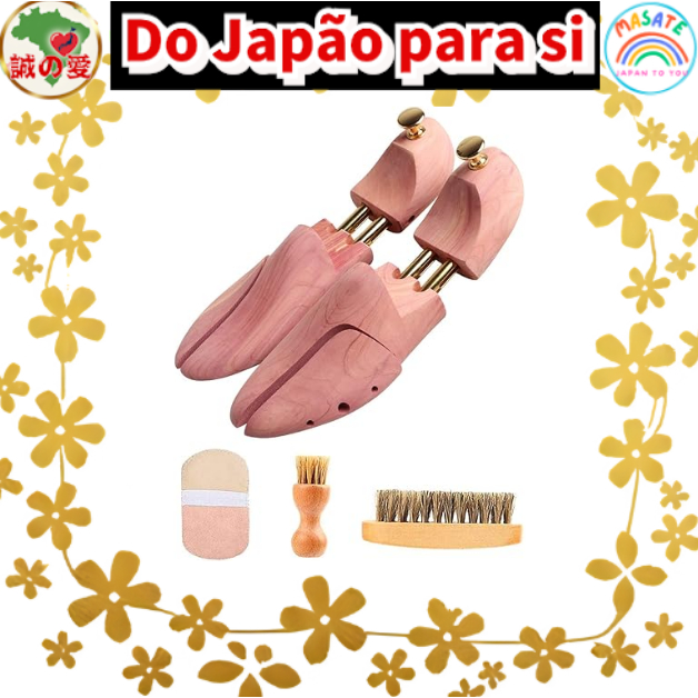 ikomzo Red Cedar Shoe Tree, Natural Wood Shoe Stretcher, Adjustable Shape Keeper with Polishing Cloth 【Do Japão para voc