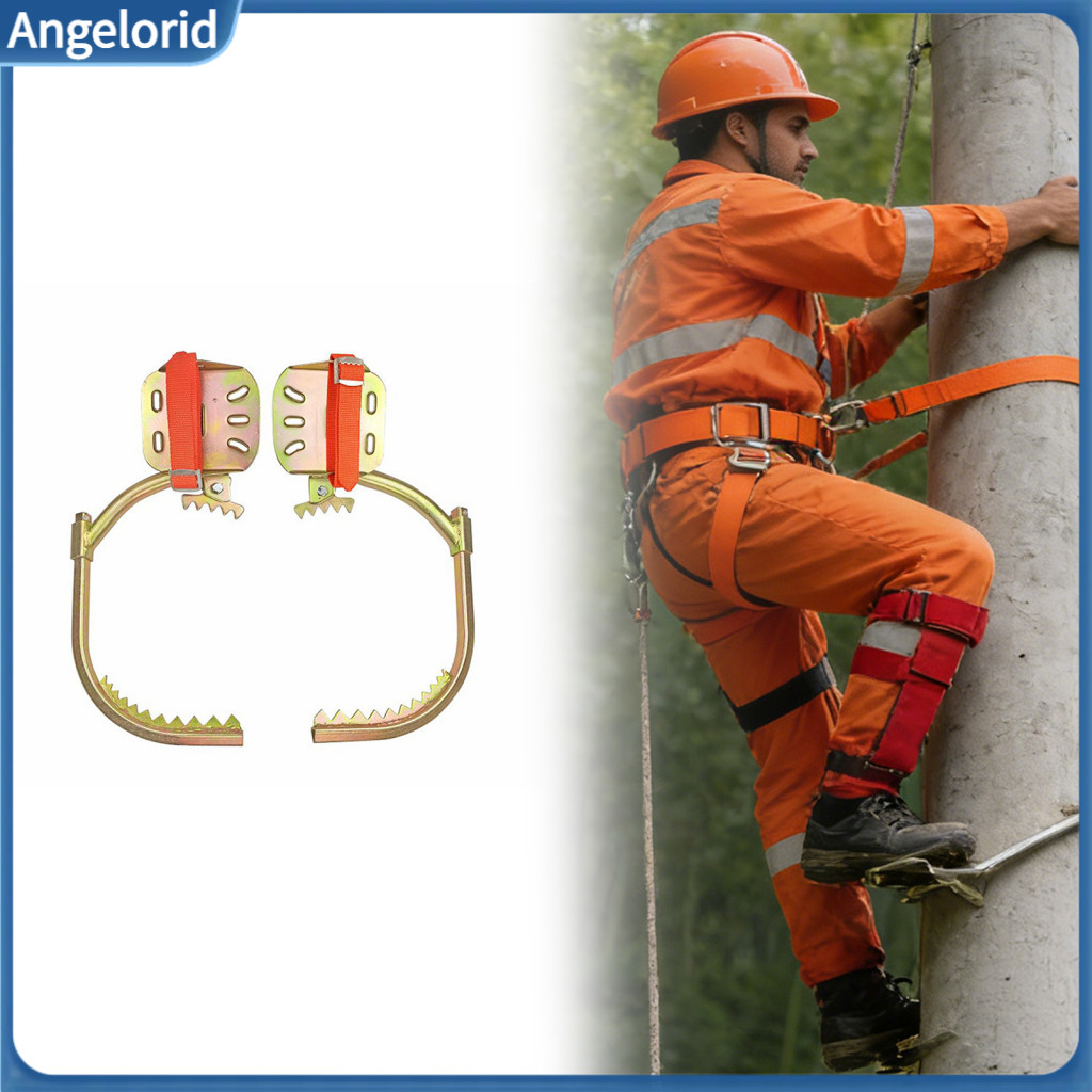 Tree Climbing Device Men Spike Adjustable Spikes with Saw Teeth – Non-slip Electrician Pole Shoes for Safe Picking and