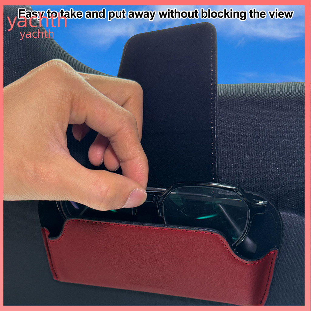 Car Organizer Box Premium Storage Container Sun Visor Sunglasses Holder Soft Velvet Lined Leather Case Anti-scratch for