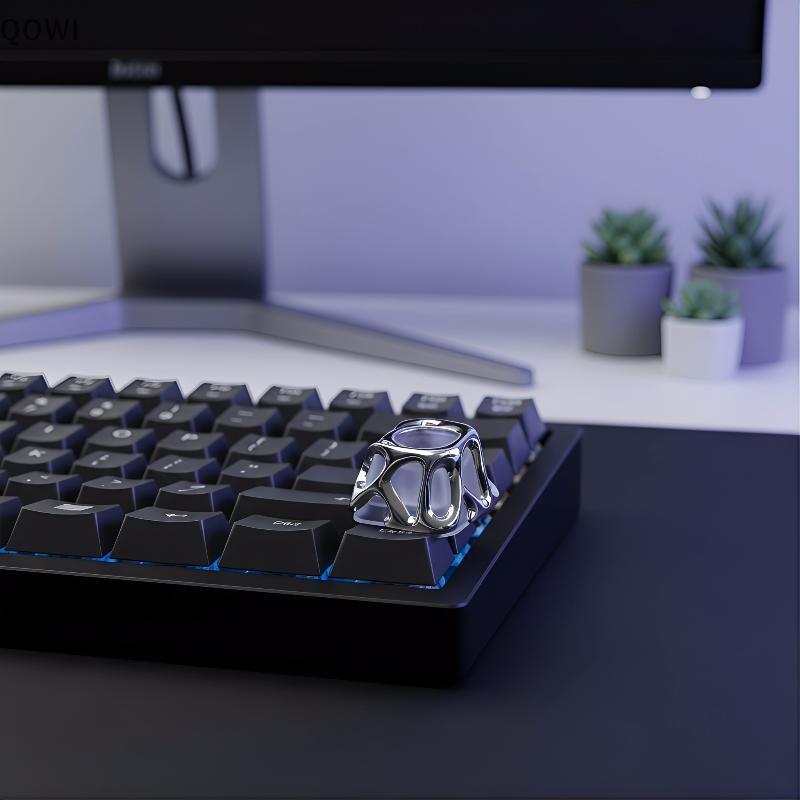 qo Gaming Teclado Mecânico DIY Conjunto 104 Teclas Textura De Metal Galvanizado Keycaps Estilo Translúcido Para Configur