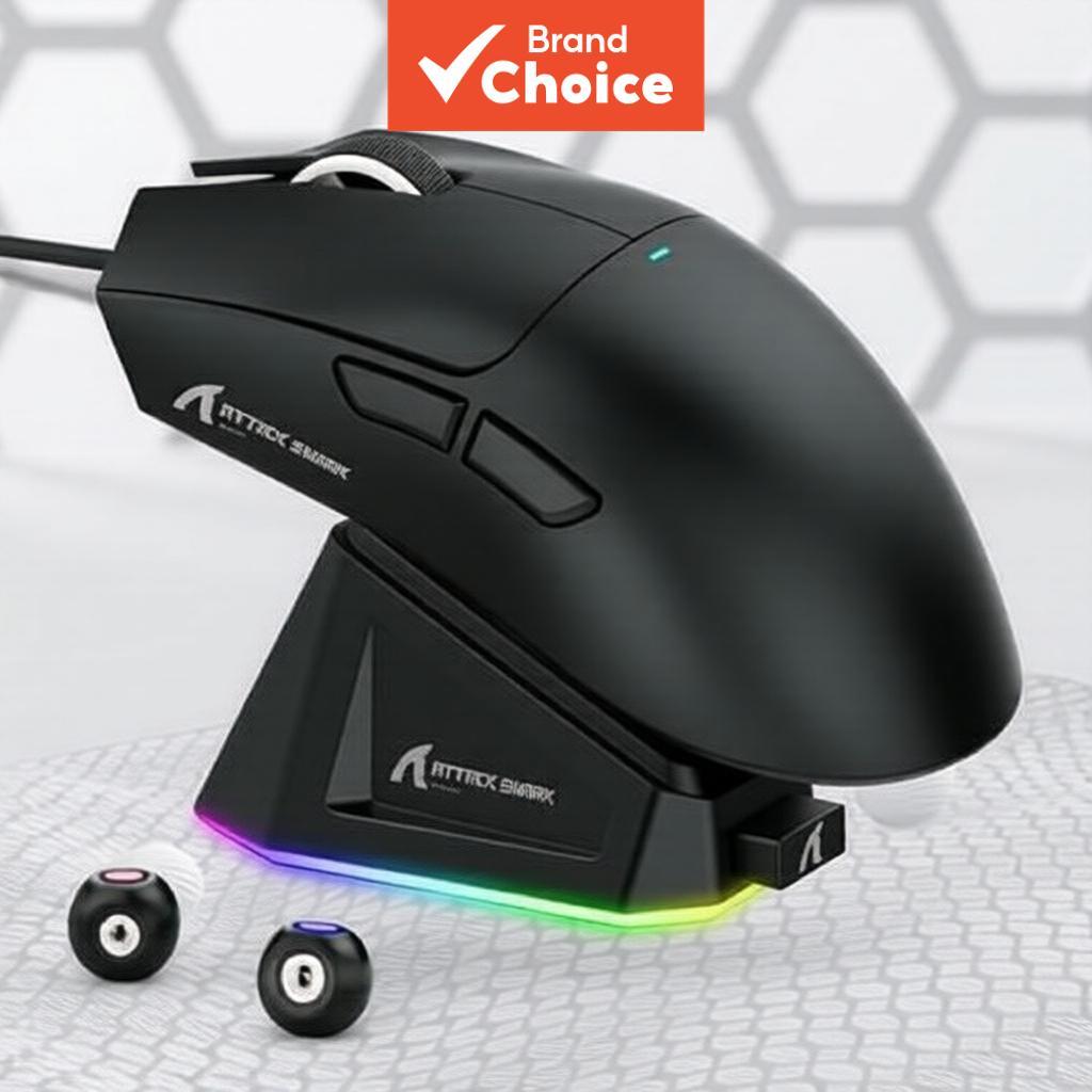 ATTACK SHARK X11 Mouse Gaming com Base de Carregamento Magnético Sensor PixArt PAW3311 Suporte Bluetooth 2.4G Wireless