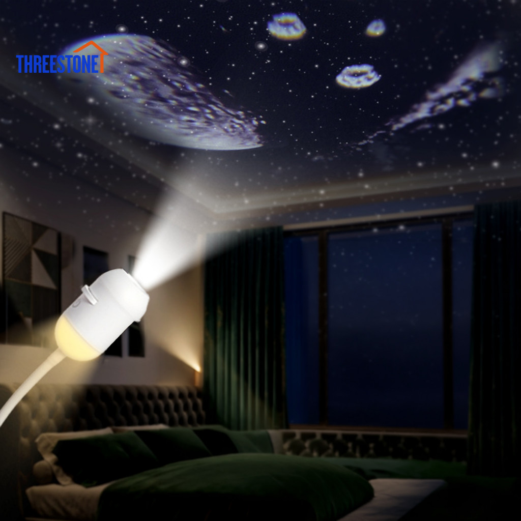 Projector Night Light with Films 360 Degree Flexible Lamp 2-in-1 Star Usb Mini Led Starry Sky Ceiling Wall for Bedroom f