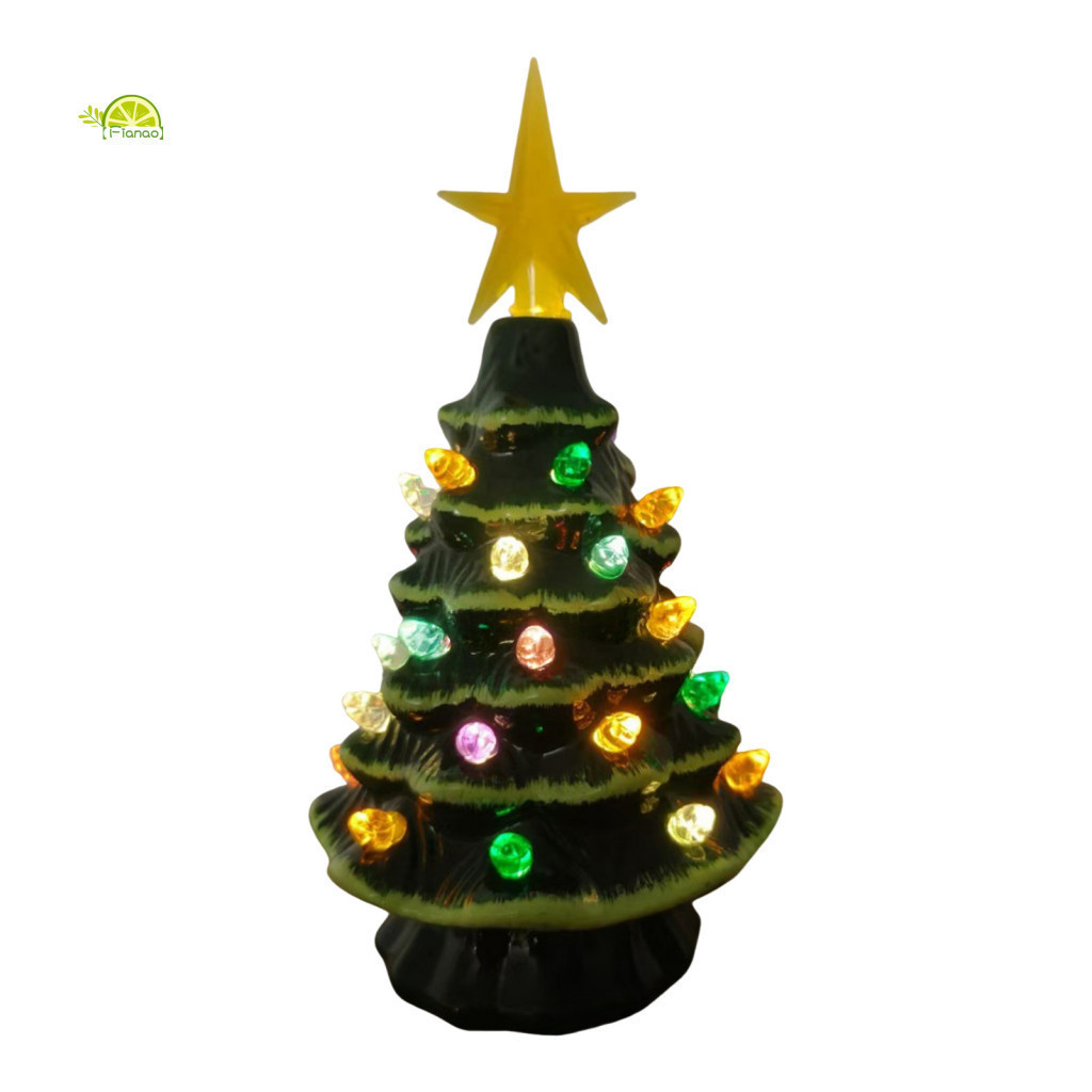 Led Christmas Tree Light-up Xmas 7 Inch Light Up Mini with Star Topper for Holiday Home Decor Festive Tabletop Decoratio