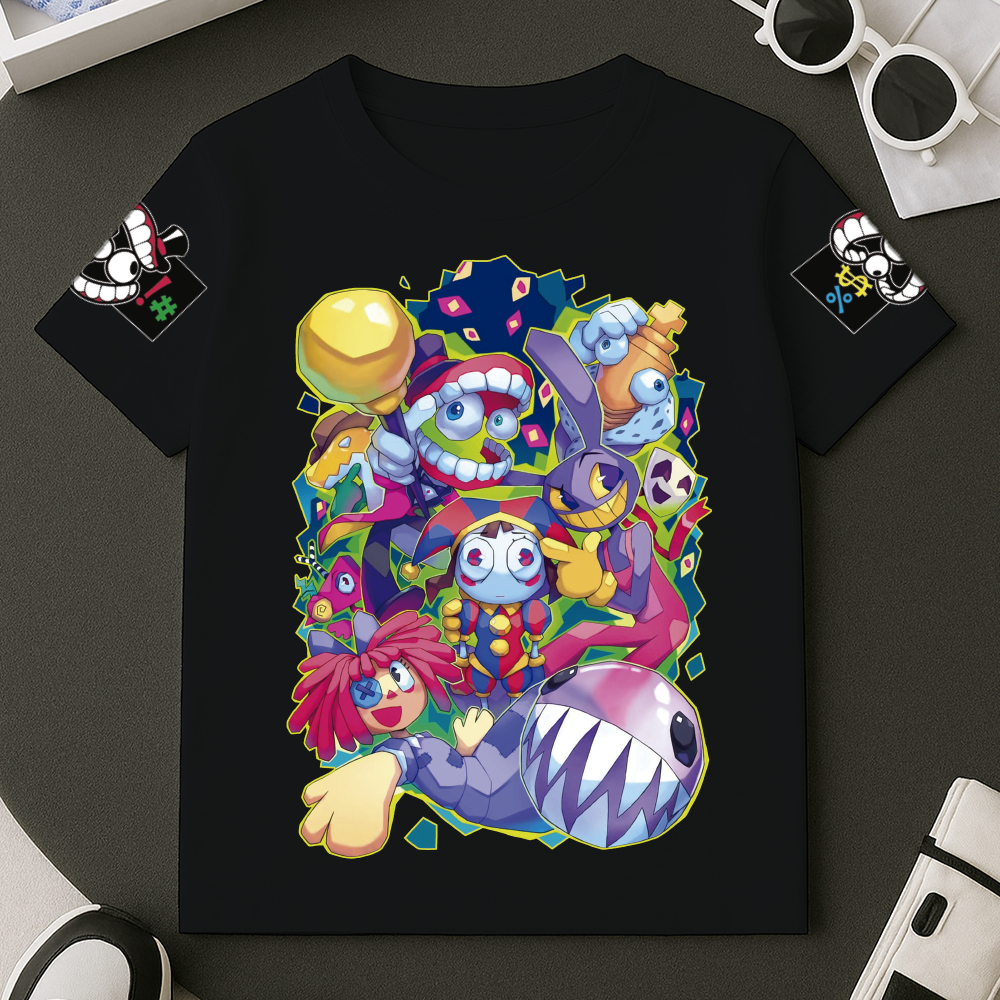 Camiseta Estampada Digital Circus T-shirt Blusa 100% Algodão Premium Masculino Do Tamanho 2 ao GG