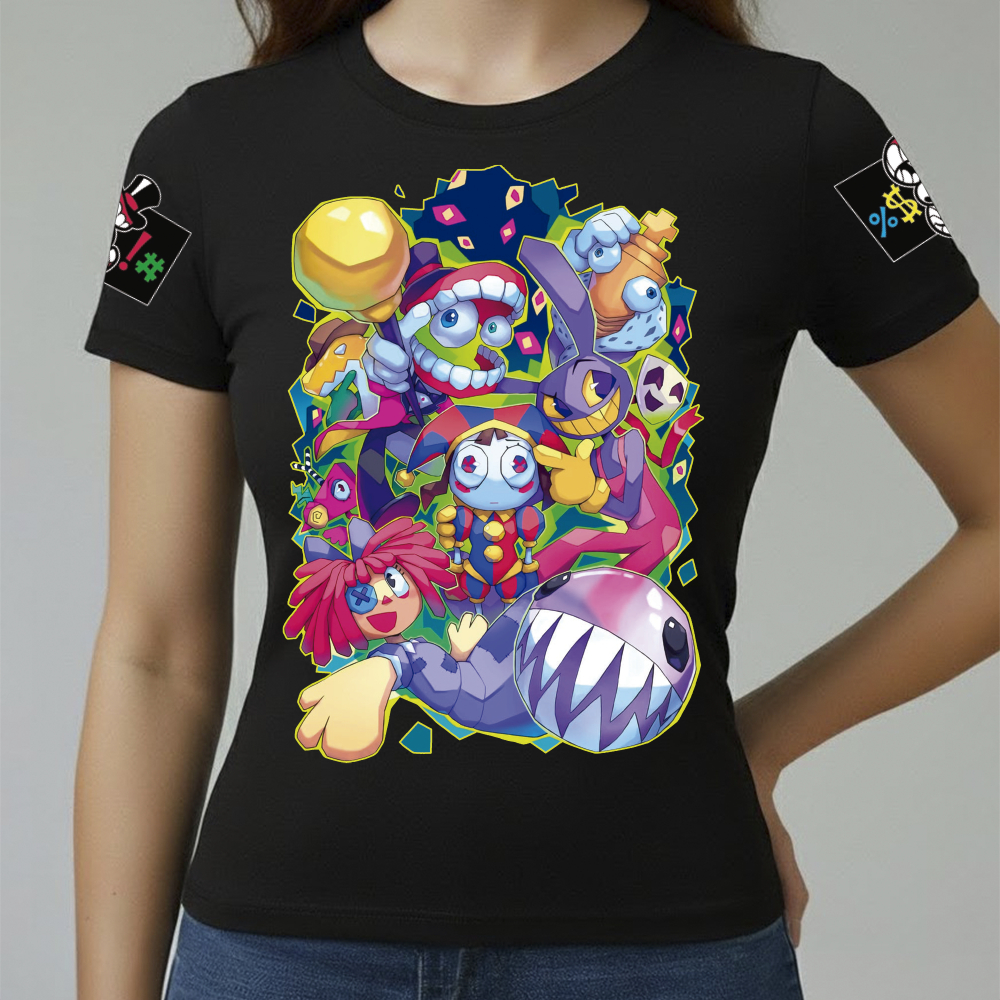 Camiseta Baby Look Feminina Algodão Conforto Qualidade Estampada Digital Circus Tamanho P ao GG