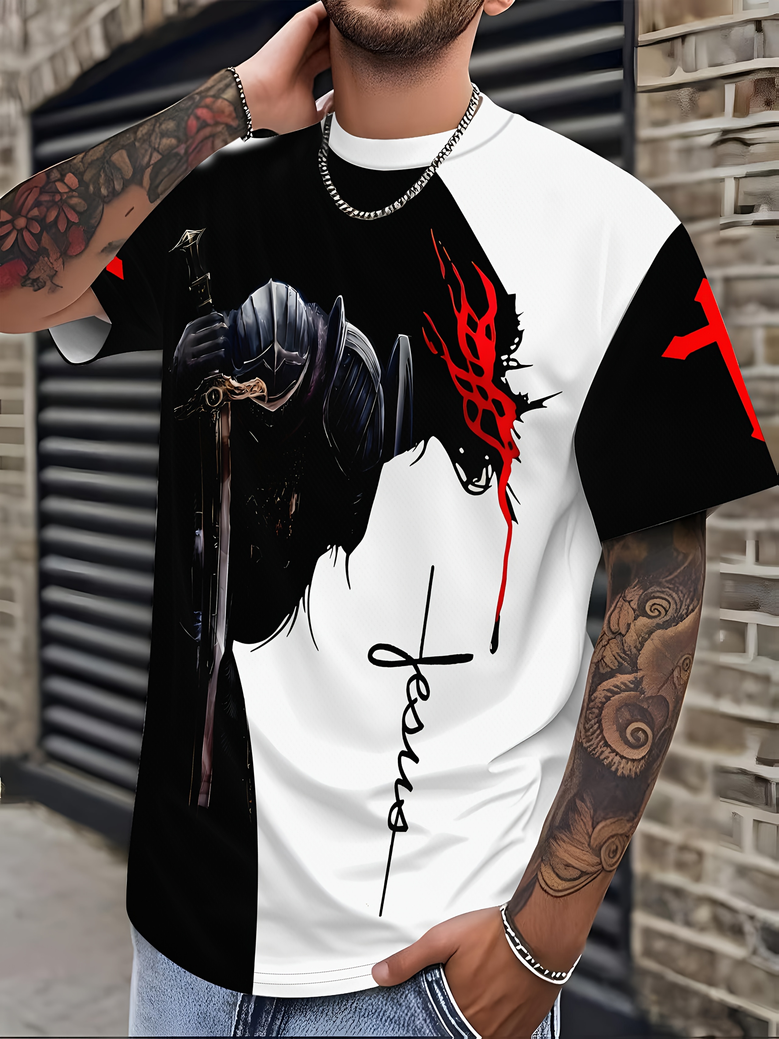Camiseta masculina digital de manga curta