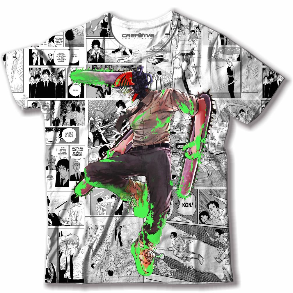 Camiseta Camisa Estampa Digital Denji Anime Chainsaw