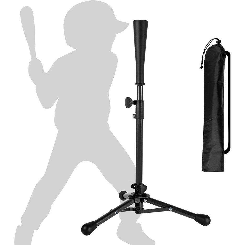 Batting Tee Baseball Tee,Softball Travel Portable Tee Tripod Stand Rubber Tee for Batting Training Practice with Carryin