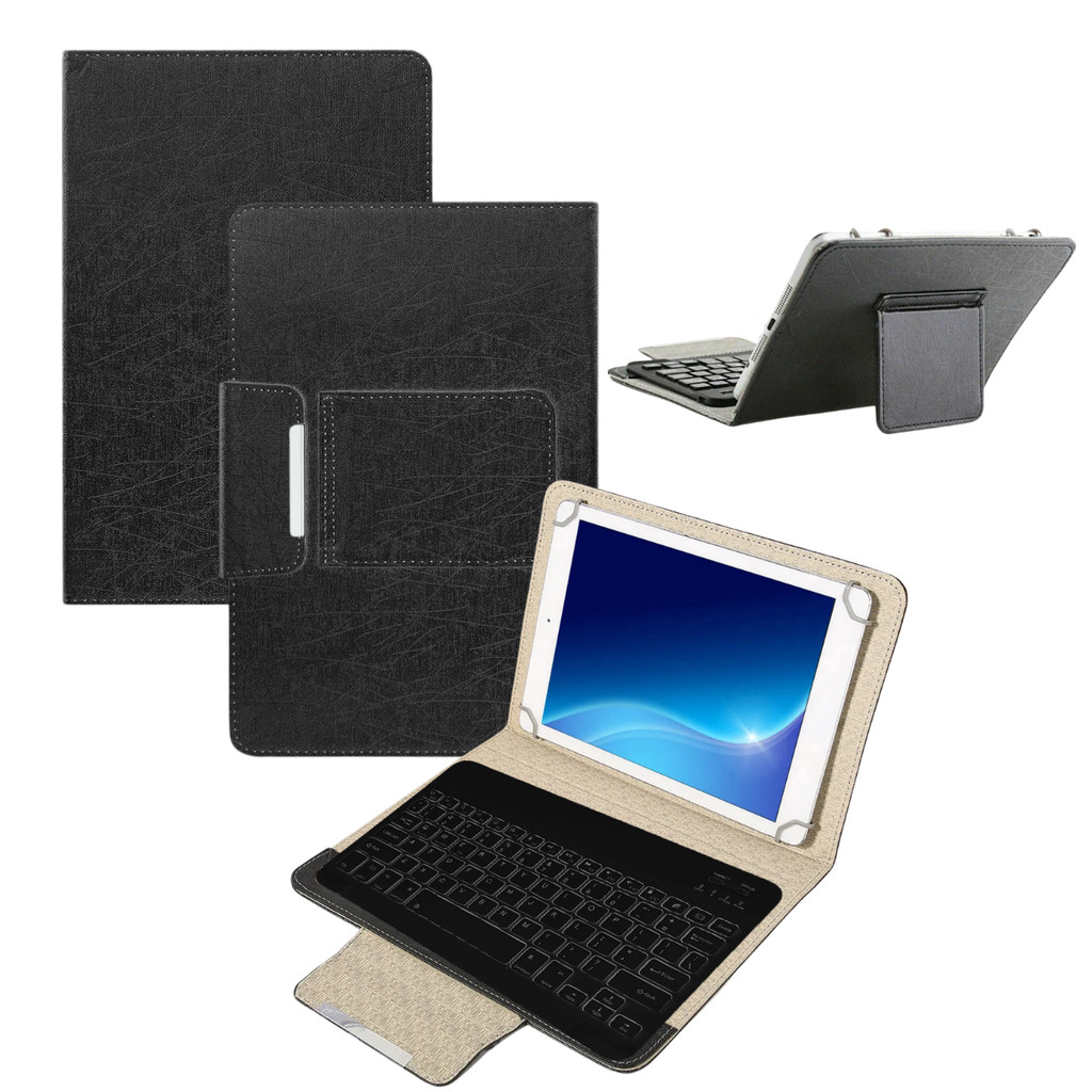 Capa com Teclado Bluetooth para Xiaomi Redmi Pad SE 10 Pol. Removível Magnético - Sintético Preto