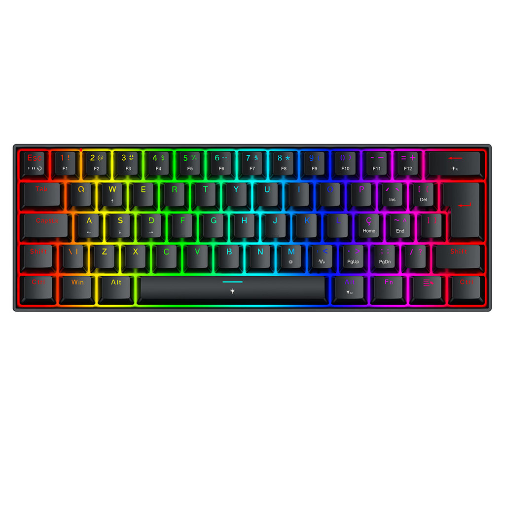 TECLADO MAGNETICO FIZZ RGB SWITCH MAGNETIC POLLING RATE 8K REDRAGON PRETO K617RGB-M