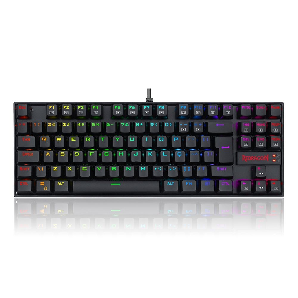 TECLADO MAGNETICO USB GAMER KUMARA PRO RGB SWITCH BROWN REDRAGON K552RGB-PRO V2 PRETO