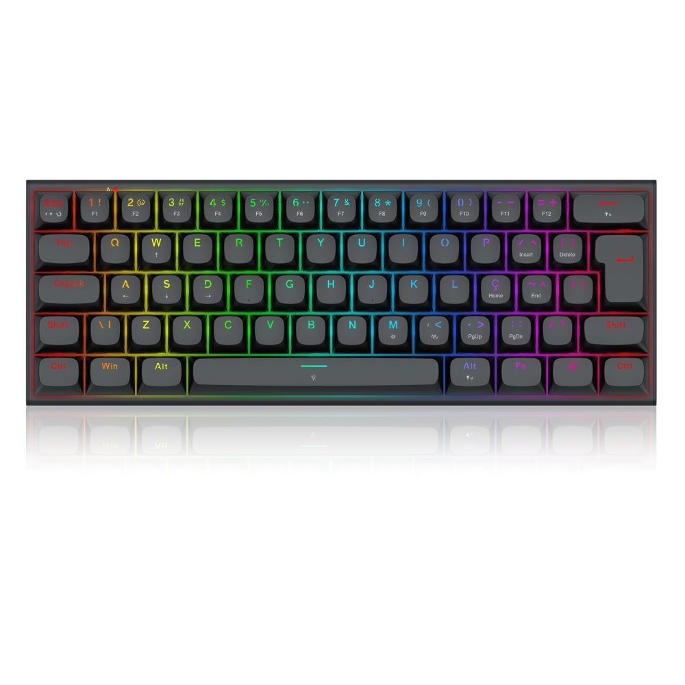 TECLADO MAGNETICO GAMER FIDD RGB 8K HZ SWITCH PINK REDRAGON K683-RGB PT PRETO