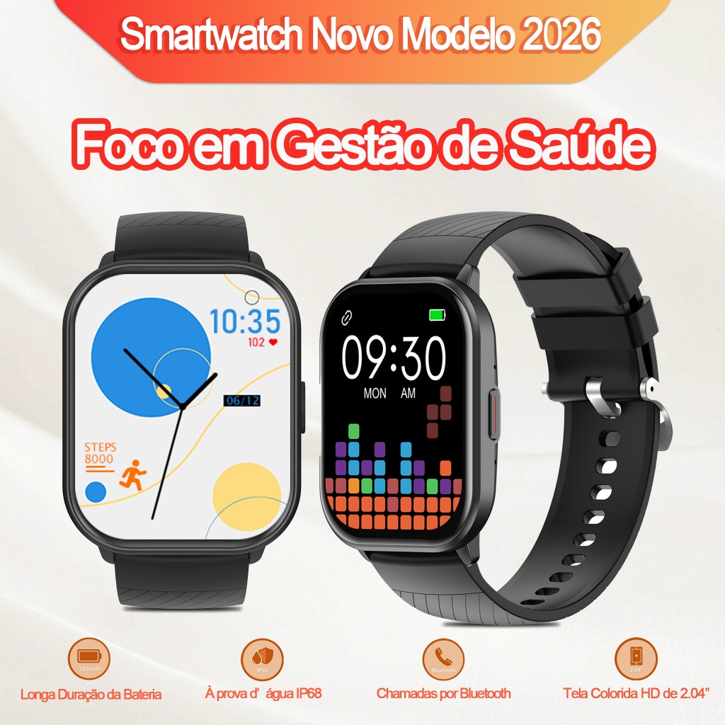 Relógio Inteligente HQ1 Chamadas Bluetooth Tela 2.04