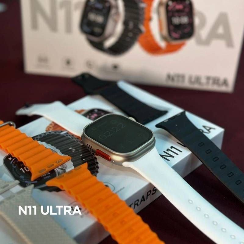 Smartwatch N11 Ultra Bluetooth Faz Recebe Ligações Tela 2.01 IPS Android iPhone NFC Monitor Saúde HryFine 190mAh