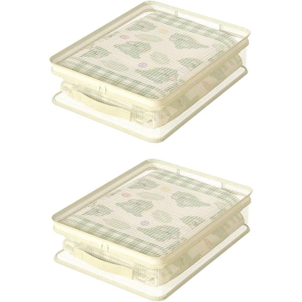 2-Pack Foldable Closet Organizers with Clear Window, Fabric Storage Bags for Clothes, Sweaters, and T-shirts, Ideal Shel