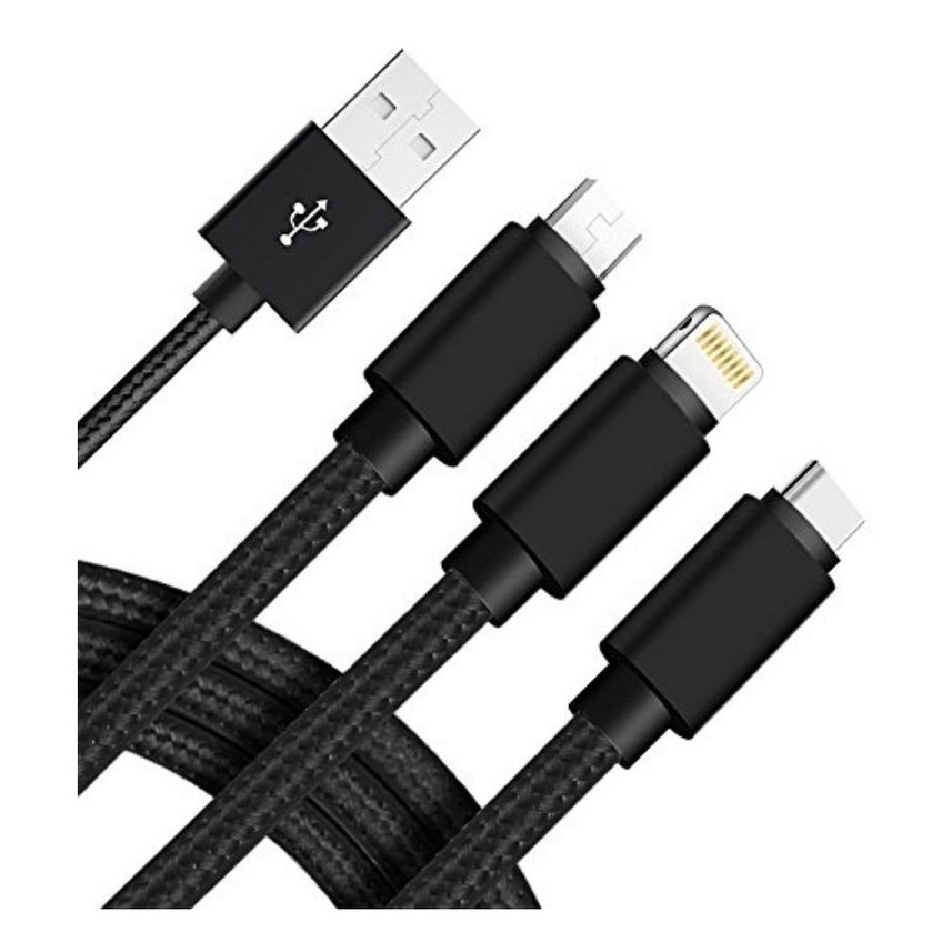 Cabo de Carga Magnético 3 Em 1 Para iPhone Ou Android em Nylon | Cellution