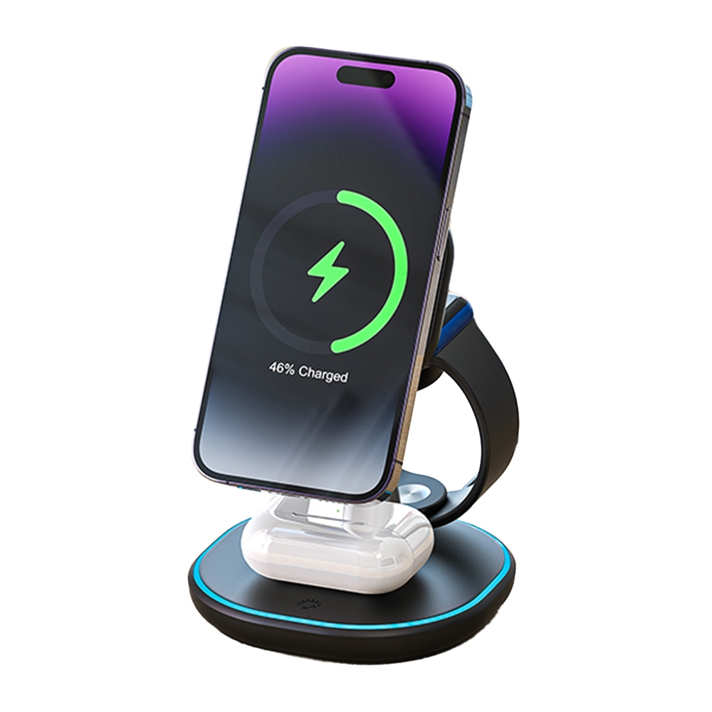Carregador Sem Fio Life Z29 3in1 Dobrável 15W Magnético