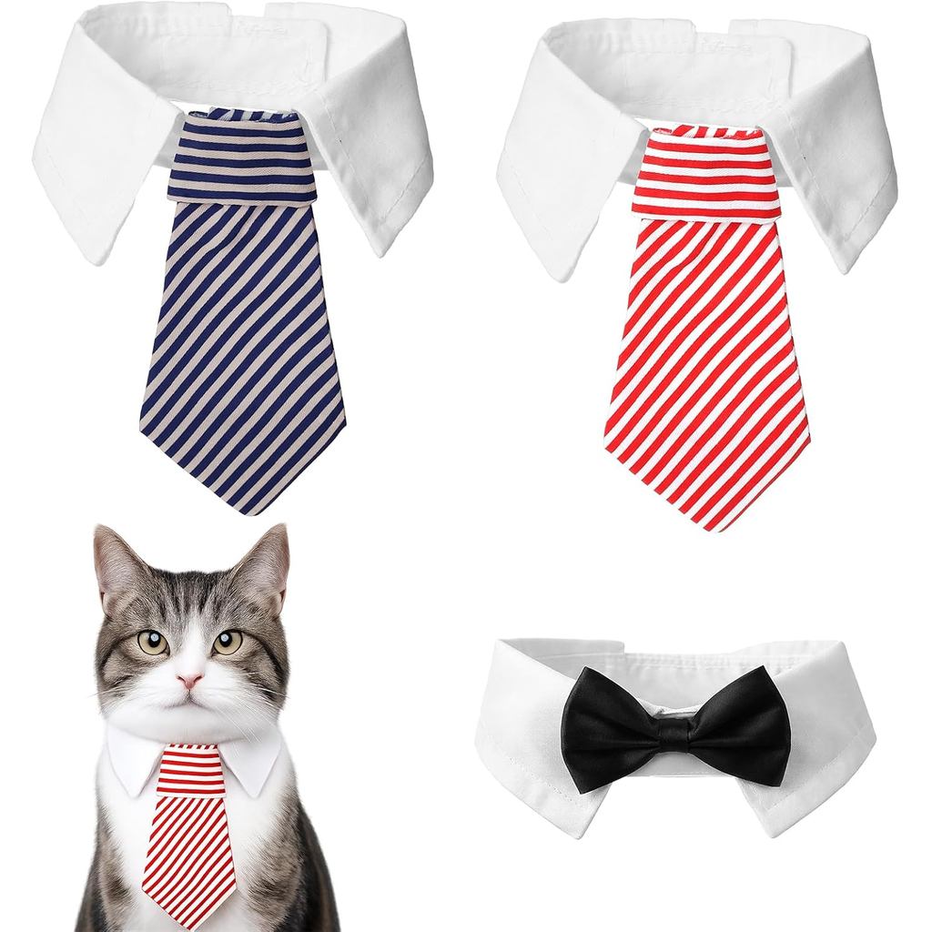 3 Pcs Dog Cat Bow Tie Pet Tuxedo Collar Wedding Formal Costume Adjustable for Dog Cat Puppy Birthday Necktie Collars