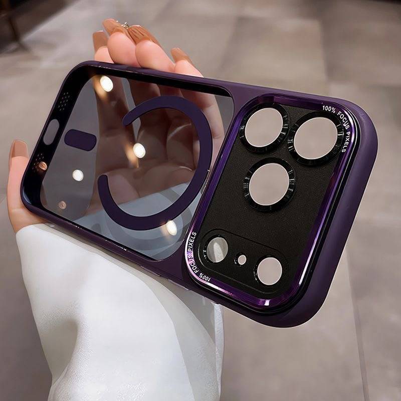 Capa Magnética Fosca em Acrílico para Smartphone 11-17 Compatível com Carregamento Sem Fio, Proteção Anti-Impacto NOVO