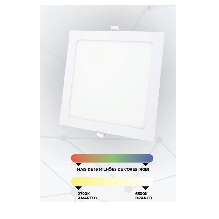 Painel Plafon Led Smart Wifi 18w Inteligente Quadrado Embutir Alexa G-light
