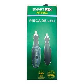 Pisca LED Universal para Moto com Efeito Sequencial, Parafuso de Fixação e Design Smart Fox