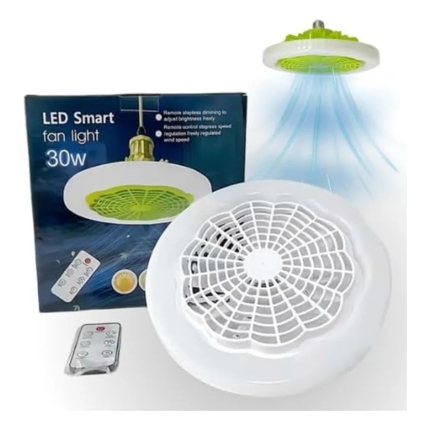 Luminária Ventilador Led Smart Light Com Controle 30w E27 Br 127/220v Branco