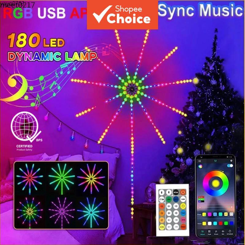 Smart Firework Fairy Lights 180 LED Sincronização de Música com Controle Remoto por Aplicativo para Luzes de Festa