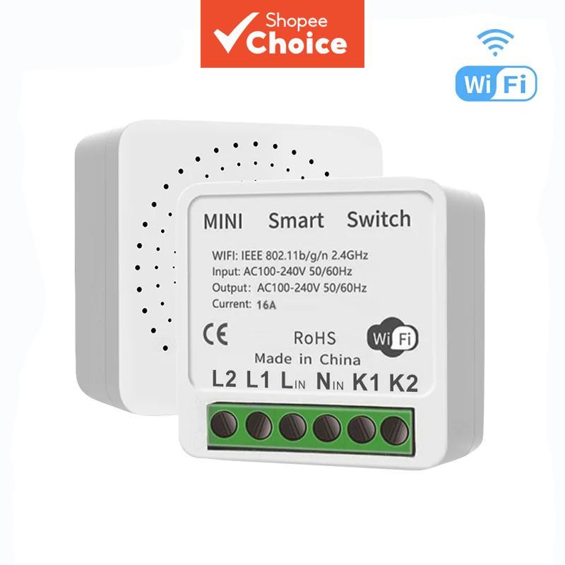Interruptor Inteligente Axus Funciona Com Tuya Switch 16A Mini DIY LED Light Support Smart Life APP Google Home