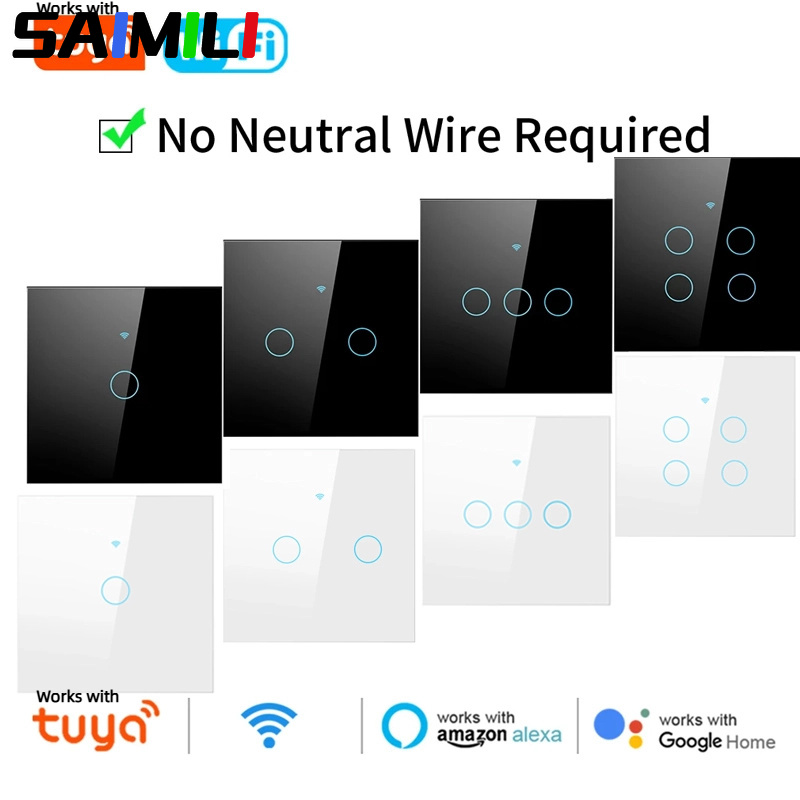 Luz De Preenchimento LED Saimili WiFi Woke Com Tuya Smart Touch Light Interruptor Da Ue Interruptores Remotos Sem Fio Ne